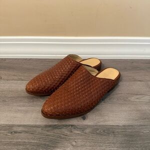 Nisolo Woven Leather Slip-On Mules in Brown